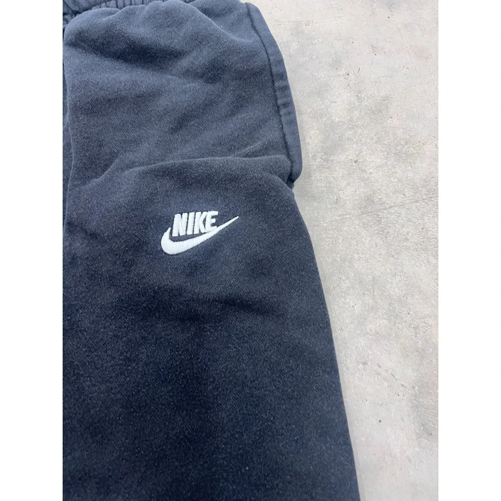 Nike Sweatpants Mens Large Faded Black Fleece Drawstring Joggers Gym Athletic